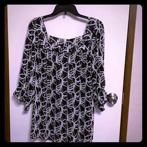 Black and white blouse